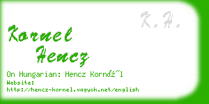 kornel hencz business card